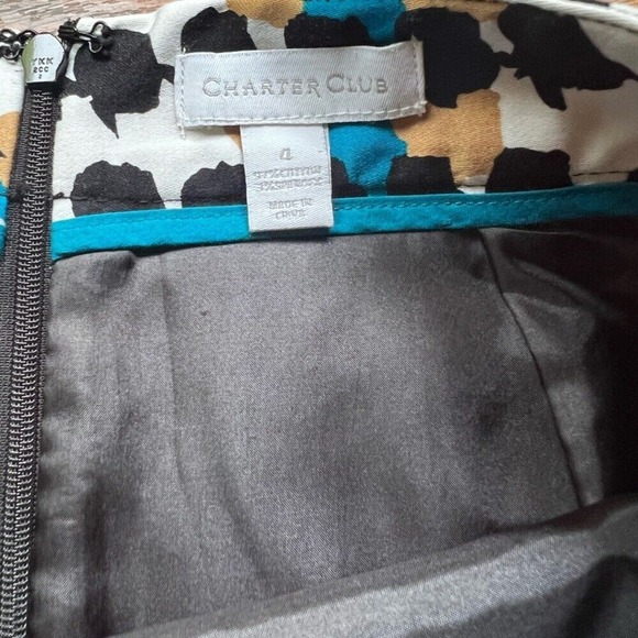 ✨CHARTER CLUB Houndstooth Lined Straight Pencil Skirt Size 4 - Picture 3 of 3